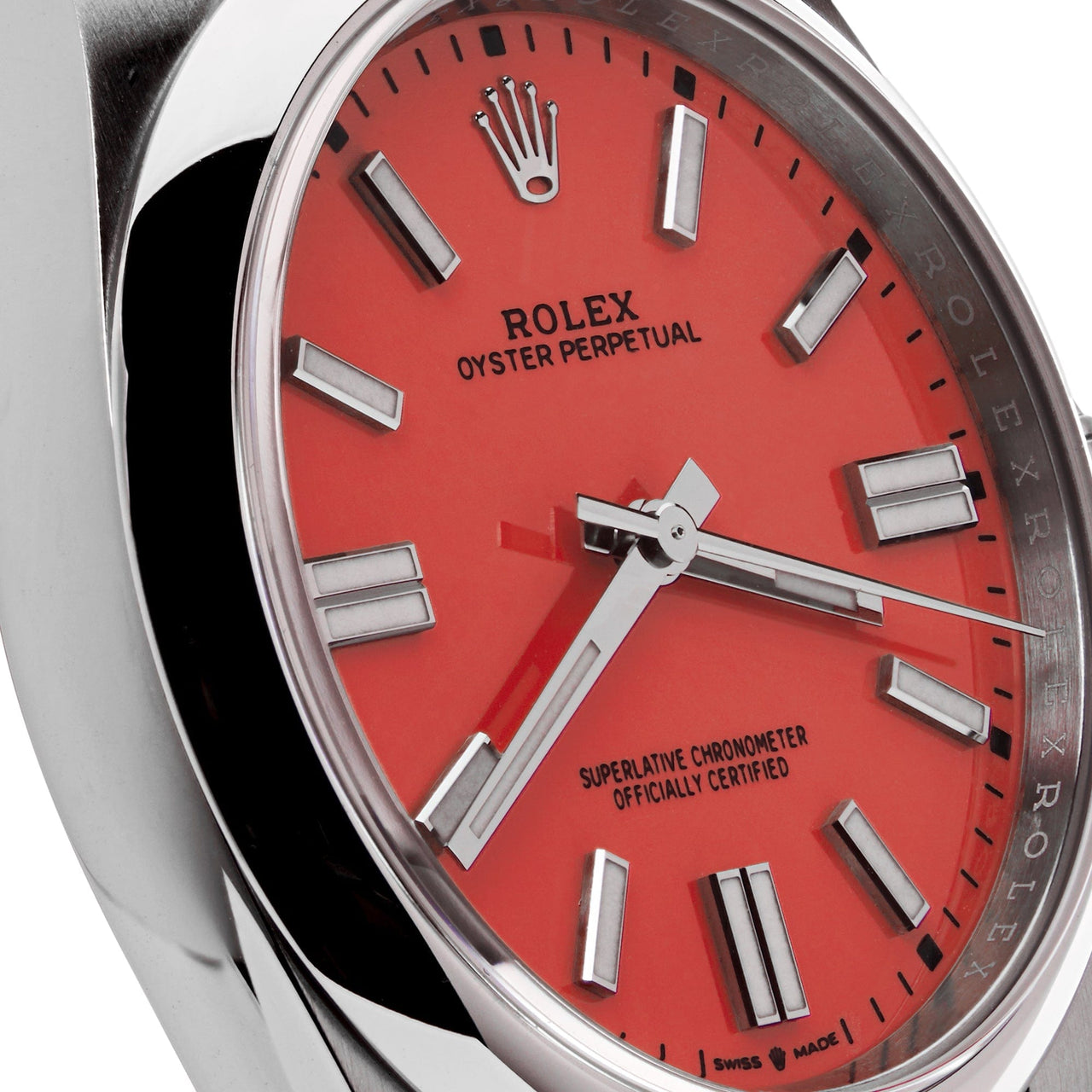 Rolex Oyster Perpetual 41mm Domed Bezel Red Dial 124300 Wrist Aficionado