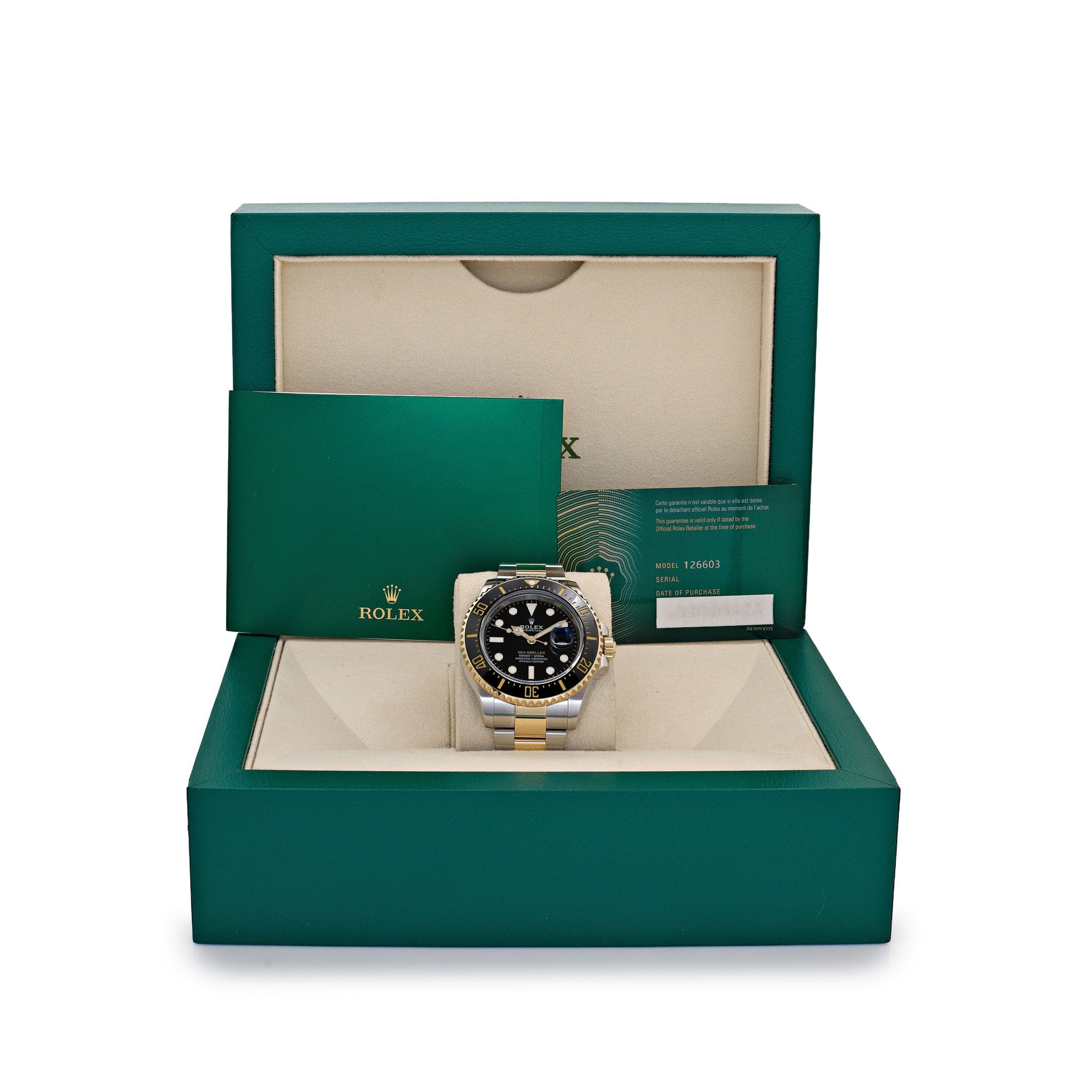 Rolex Sea-Dweller 126603 Stainless Steel Yellow Gold Black Dial