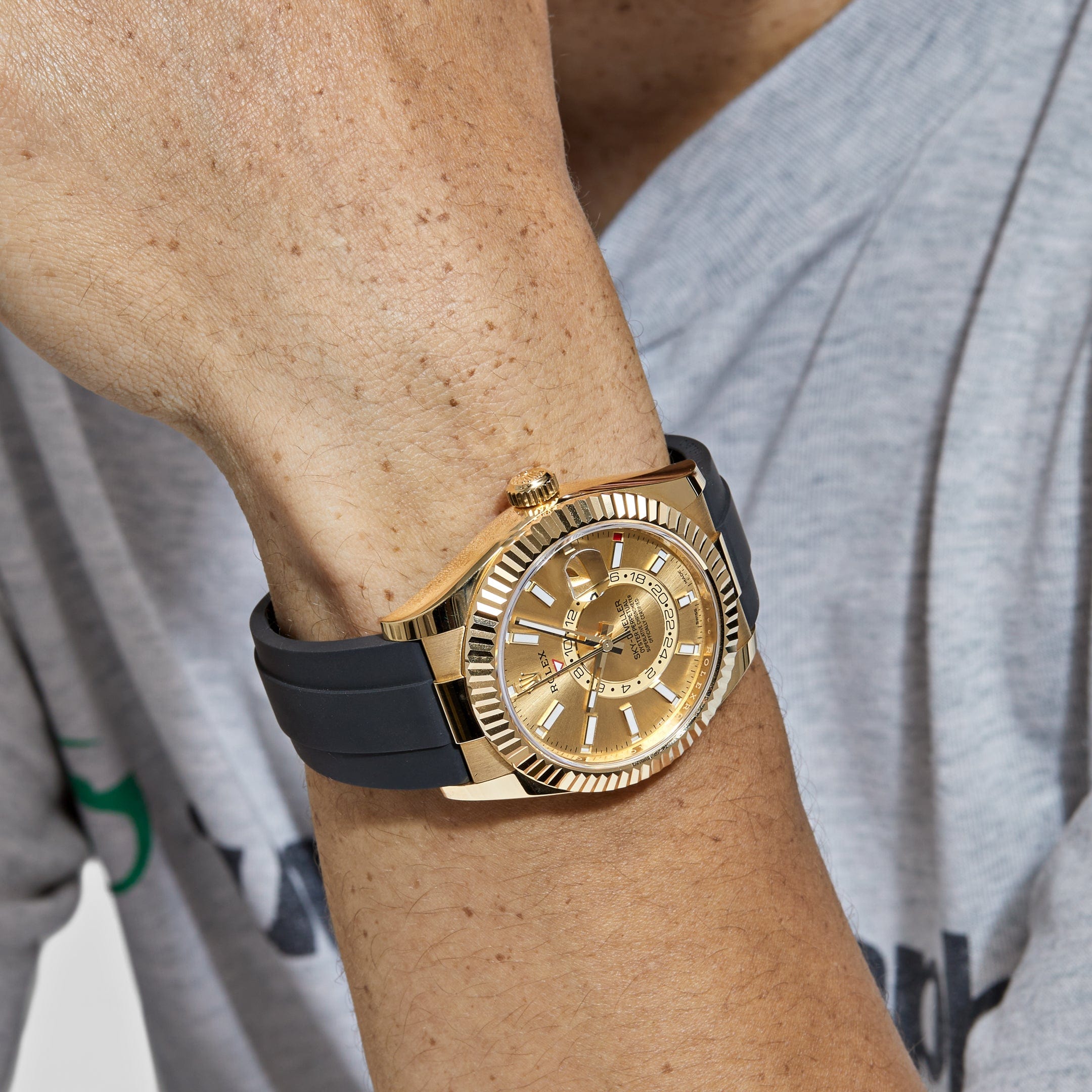 Rolex Sky-Dweller 326238 Yellow Gold Champagne Dial – Wrist Aficionado