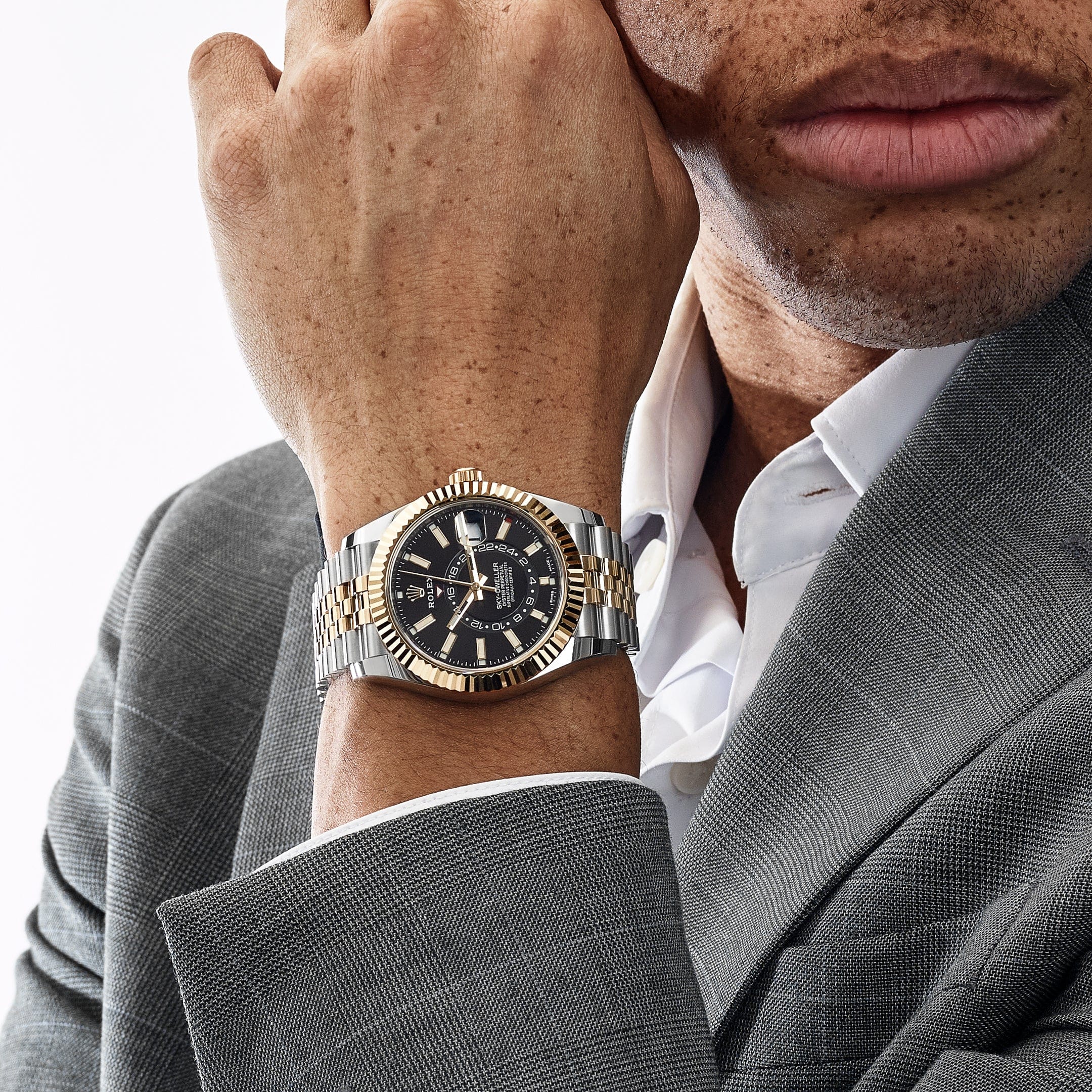 大黒天2 Rolex Sky-Dweller 326933 Stainless Steel Yellow Gold Black Dial
