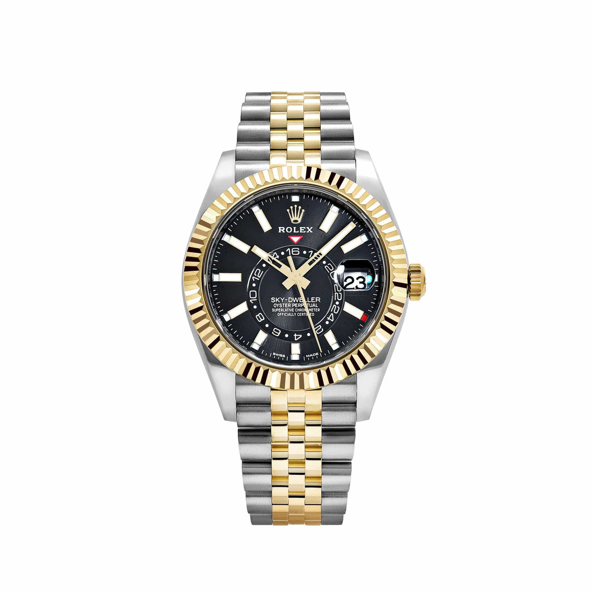 Rolex Sky-Dweller 326933 Stainless Steel Yellow Gold Black Dial Jubilee (2022)
