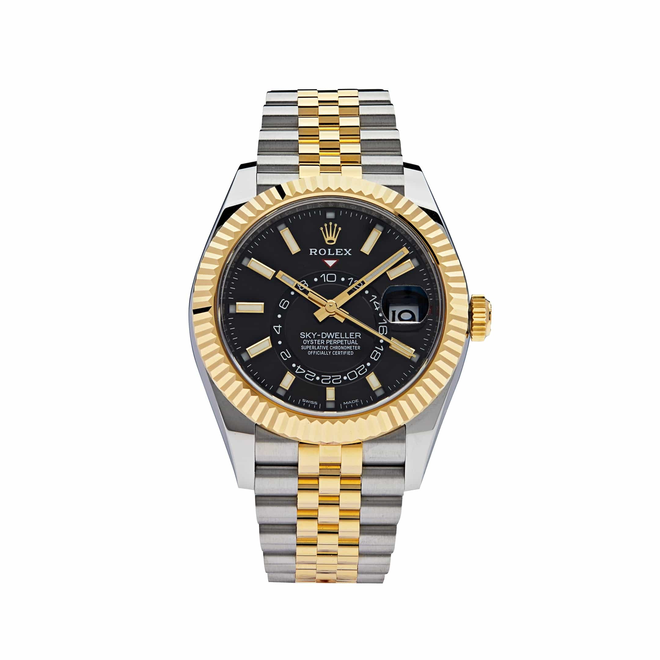 Rolex sky dweller on sale black dial two tone