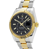 Thumbnail for Luxury Watch Rolex Sky-Dweller 42mm Stainless Steel Yellow Gold Black Dial 326933 (2020) Wrist Aficionado