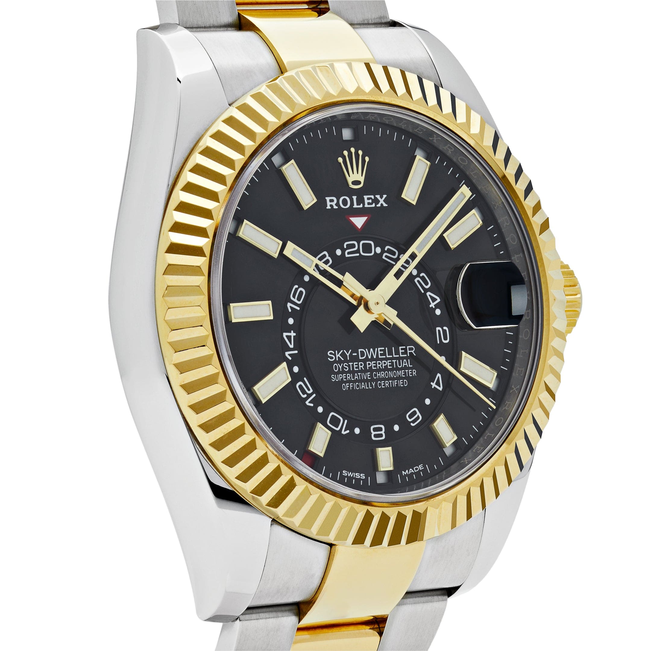 Rolex Sky-Dweller 326933 Stainless Steel Yellow Gold Black Dial