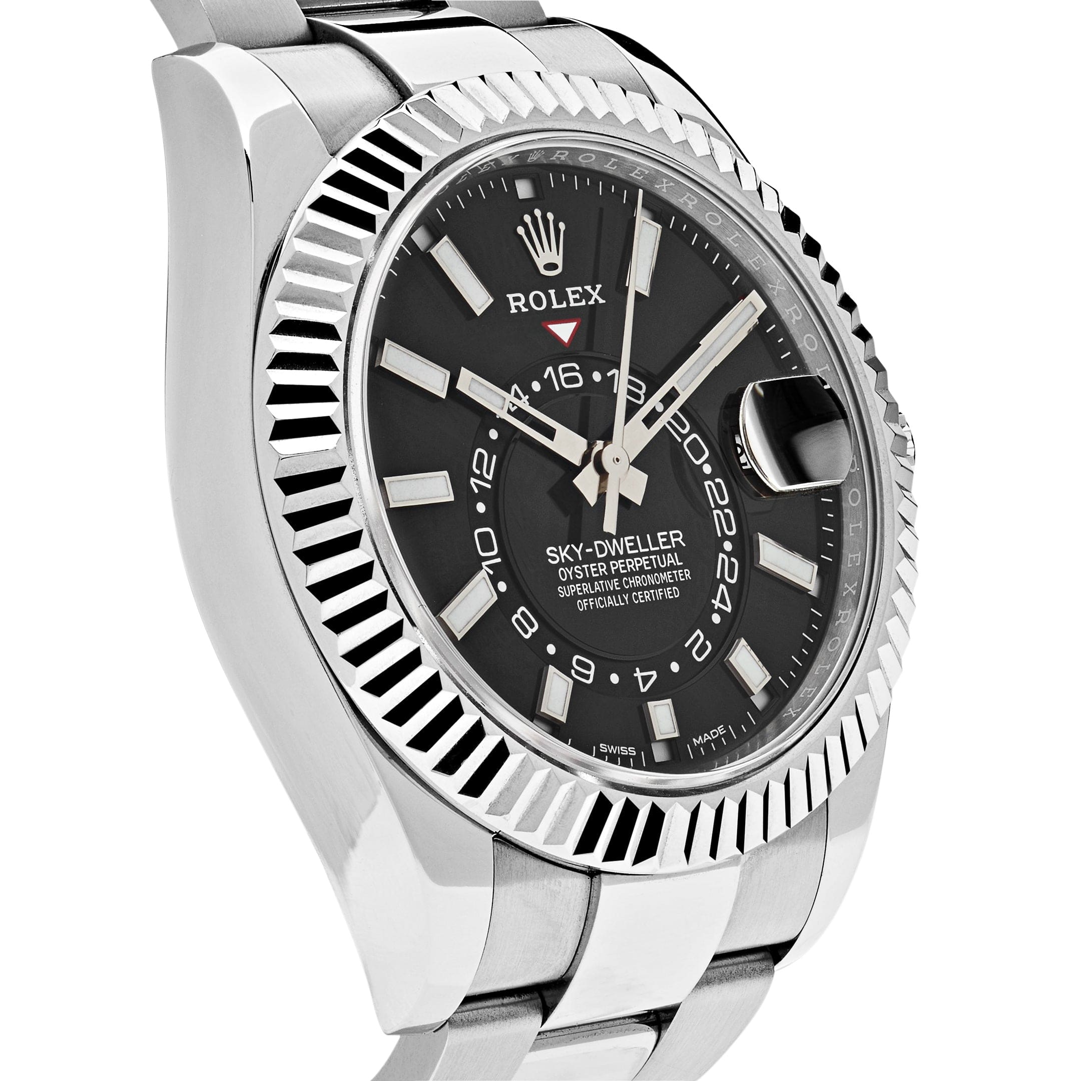 Luxury Watch Rolex Sky-Dweller Stainless Steel Black Dial Oyster Bracelet 326934 Wrist Aficionado