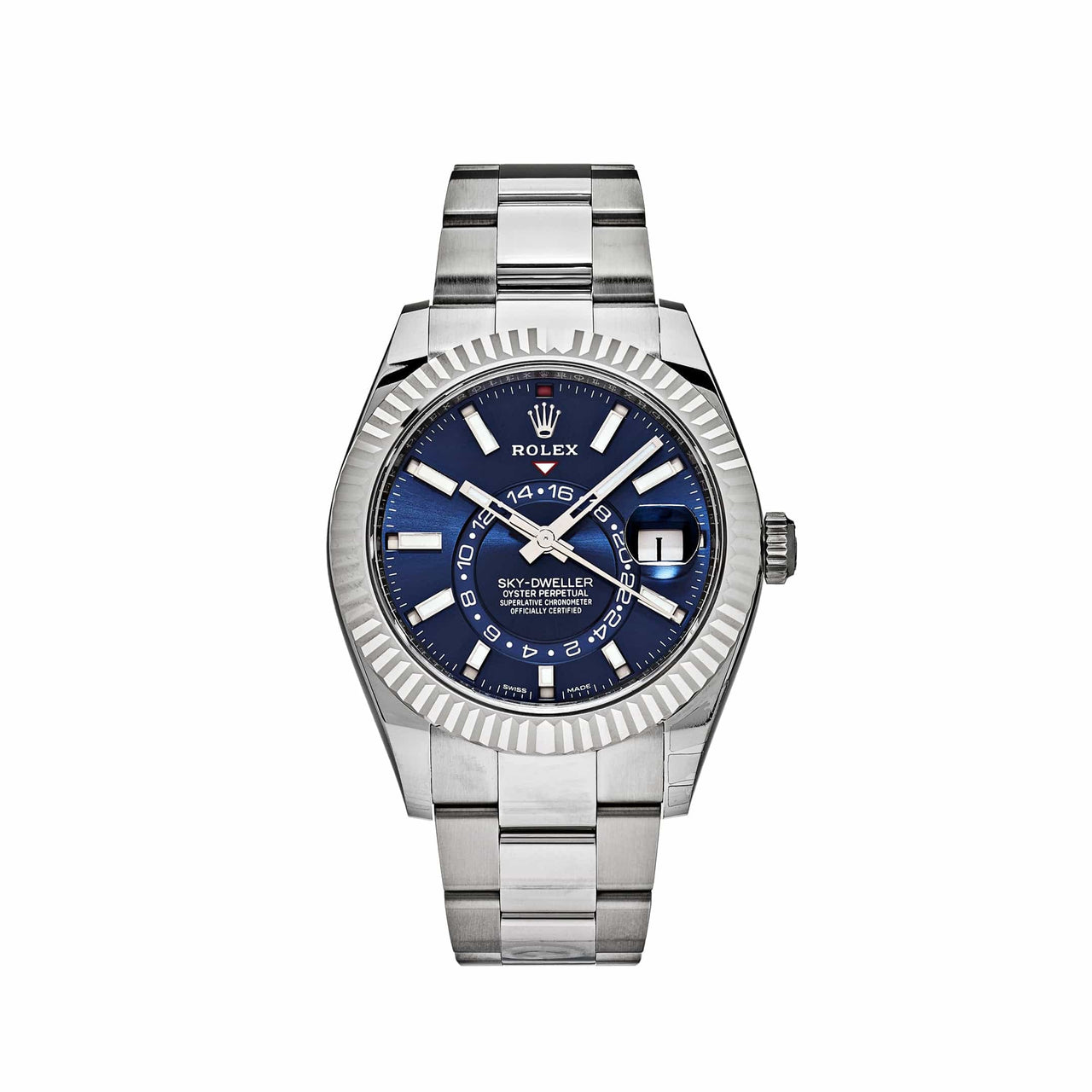 Luxury Watch Rolex Sky-Dweller 42mm Stainless Steel Blue Dial 326934 Wrist Aficionado
