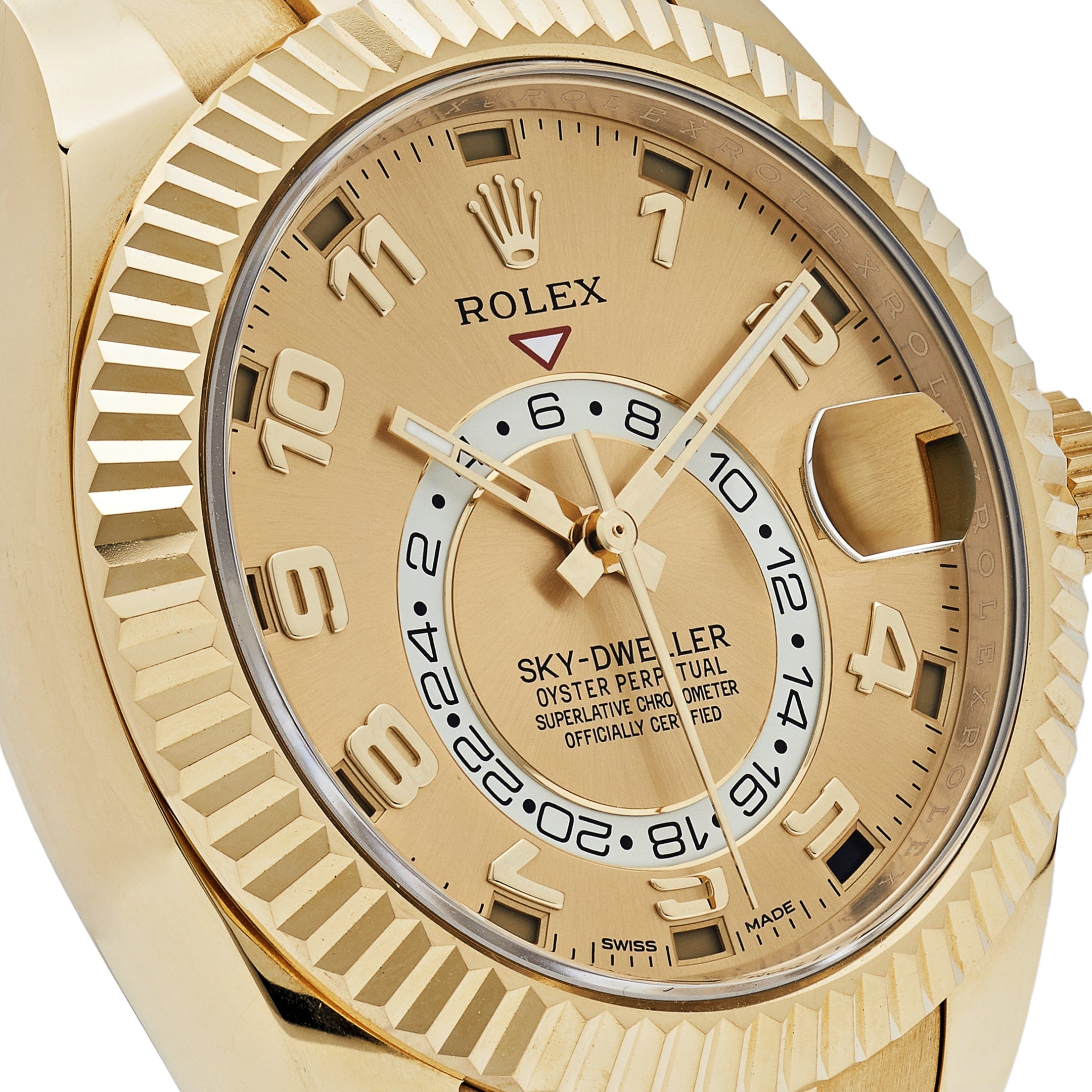 Rolex Sky-Dweller 326938 Yellow Gold Champagne Dial Arabic