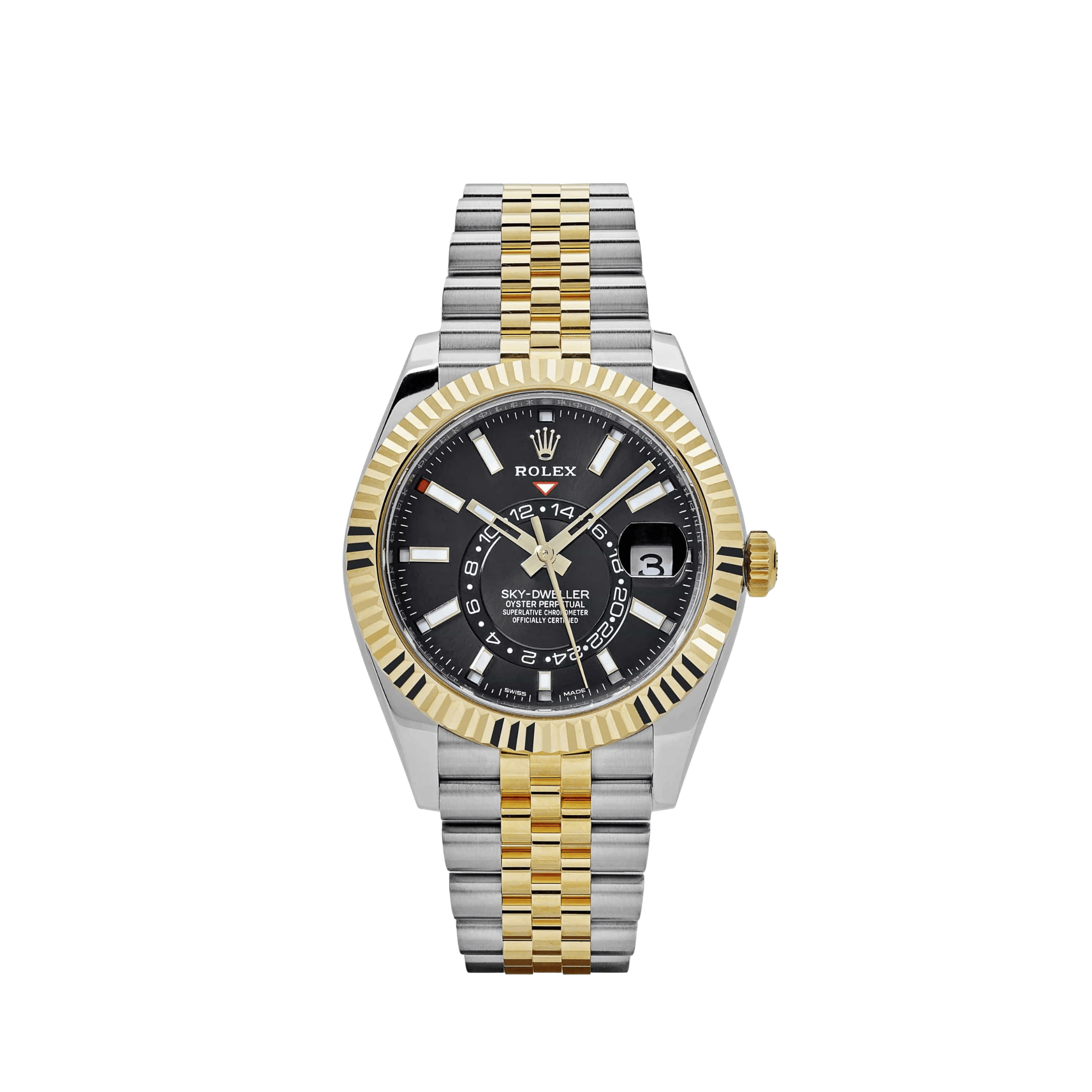 Rolex Sky-Dweller 336933 Stainless Steel Yellow Gold Jubilee Black