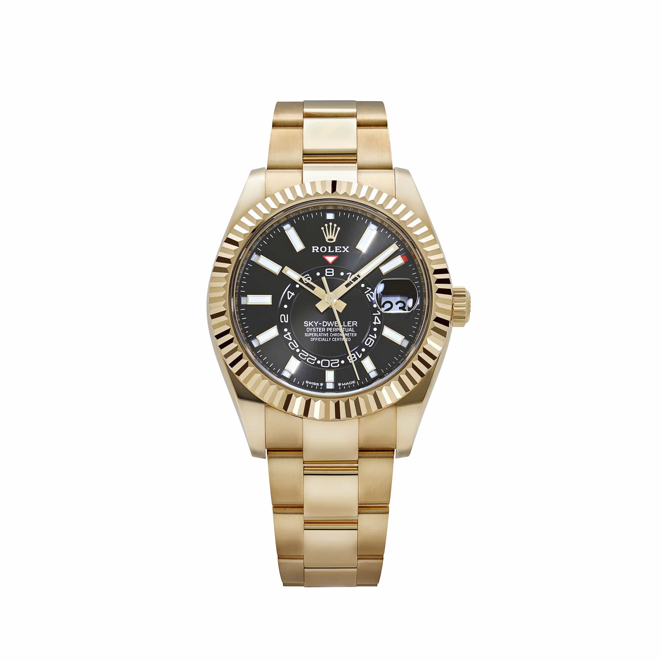 Rolex Sky-Dweller 336938 Yellow Gold Bright Green Dial Oyster