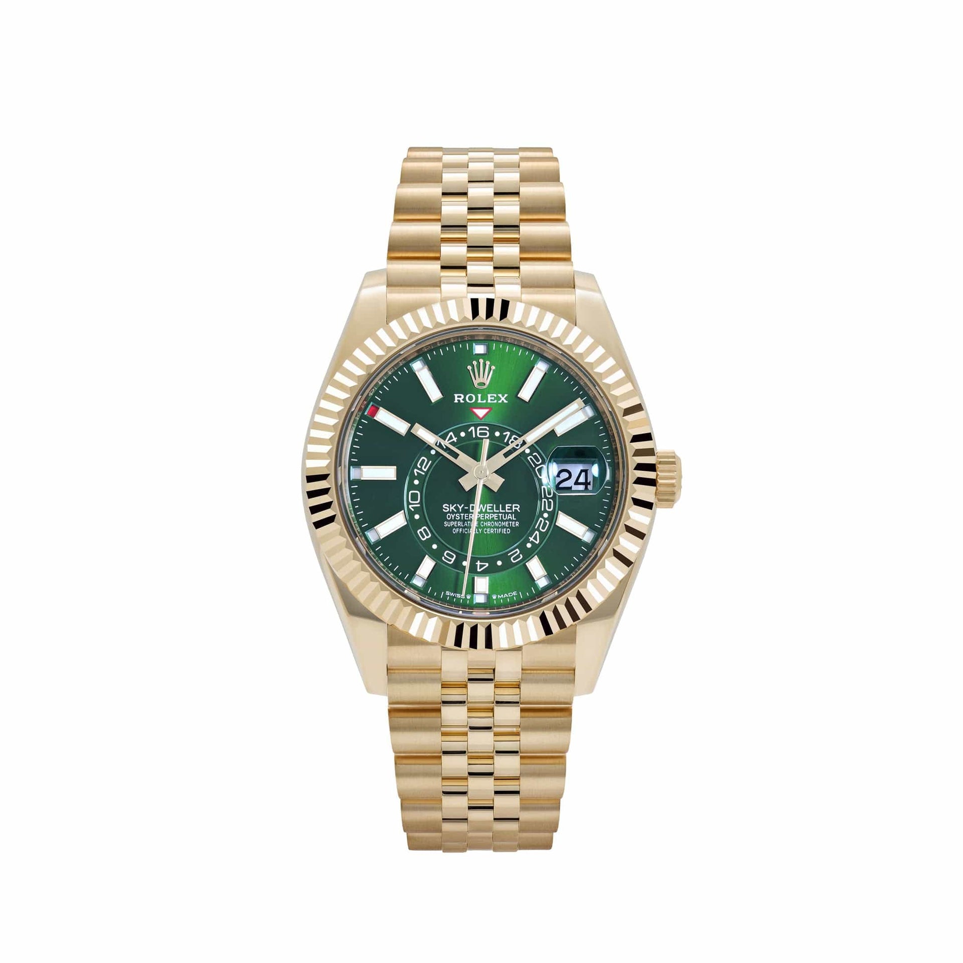 Rolex Sky-Dweller 336938 Yellow Gold Bright Green Dial Jubilee (2025)