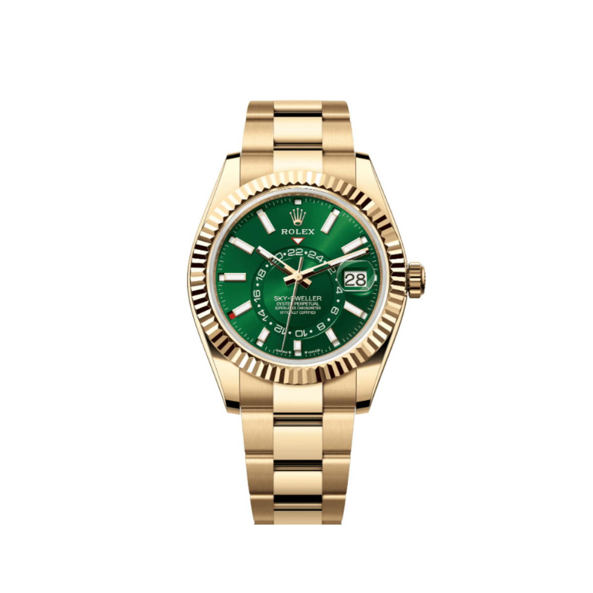 Rolex Sky-Dweller 336938 Yellow Gold Bright Green Dial Oyster Rolex Sky-Dweller 336938 Yellow Gold Bright Green Dial Oyster