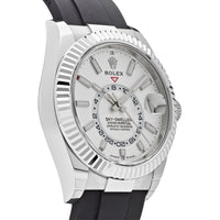 Thumbnail for Luxury Watch Rolex Sky-Dweller 42 White Gold White Dial Oysterflex 336239 Wrist Aficionado