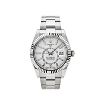 Thumbnail for Luxury Watch Rolex Sky-Dweller 42mm Steel & White Gold White Dial Oyster 326934 Wrist Aficionado