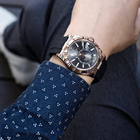 Thumbnail for Rolex Sky-Dweller Rose Gold Rhodium Dial Rubber Strap 326235 Wrist Aficionado