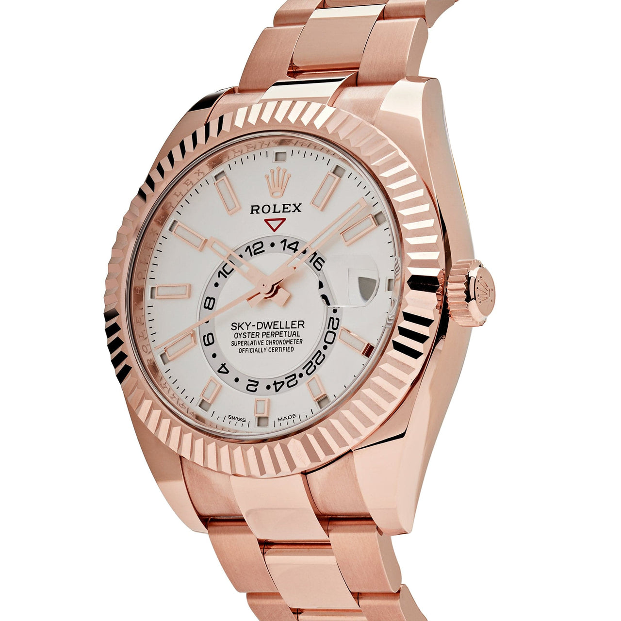 Rolex Sky-Dweller Rose Gold White Dial 326935 Wrist Aficionado