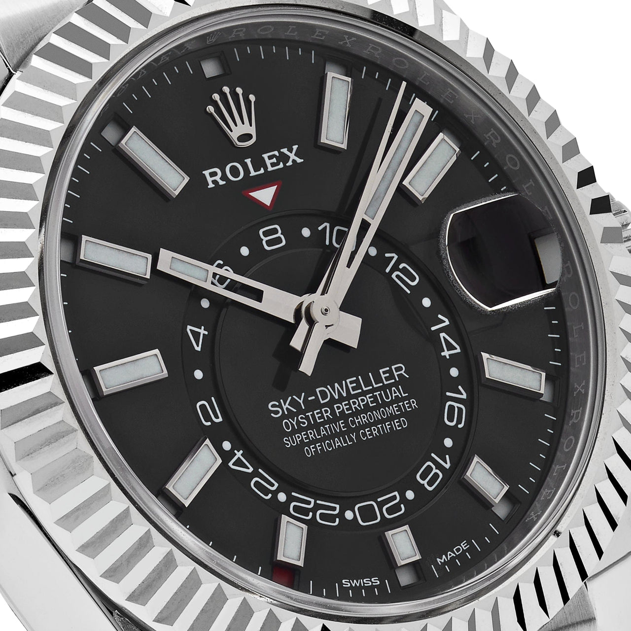 Luxury Watch Rolex Sky-Dweller Steel & White Gold Black Dial Jubilee 326934 (2022) Wrist Aficionado