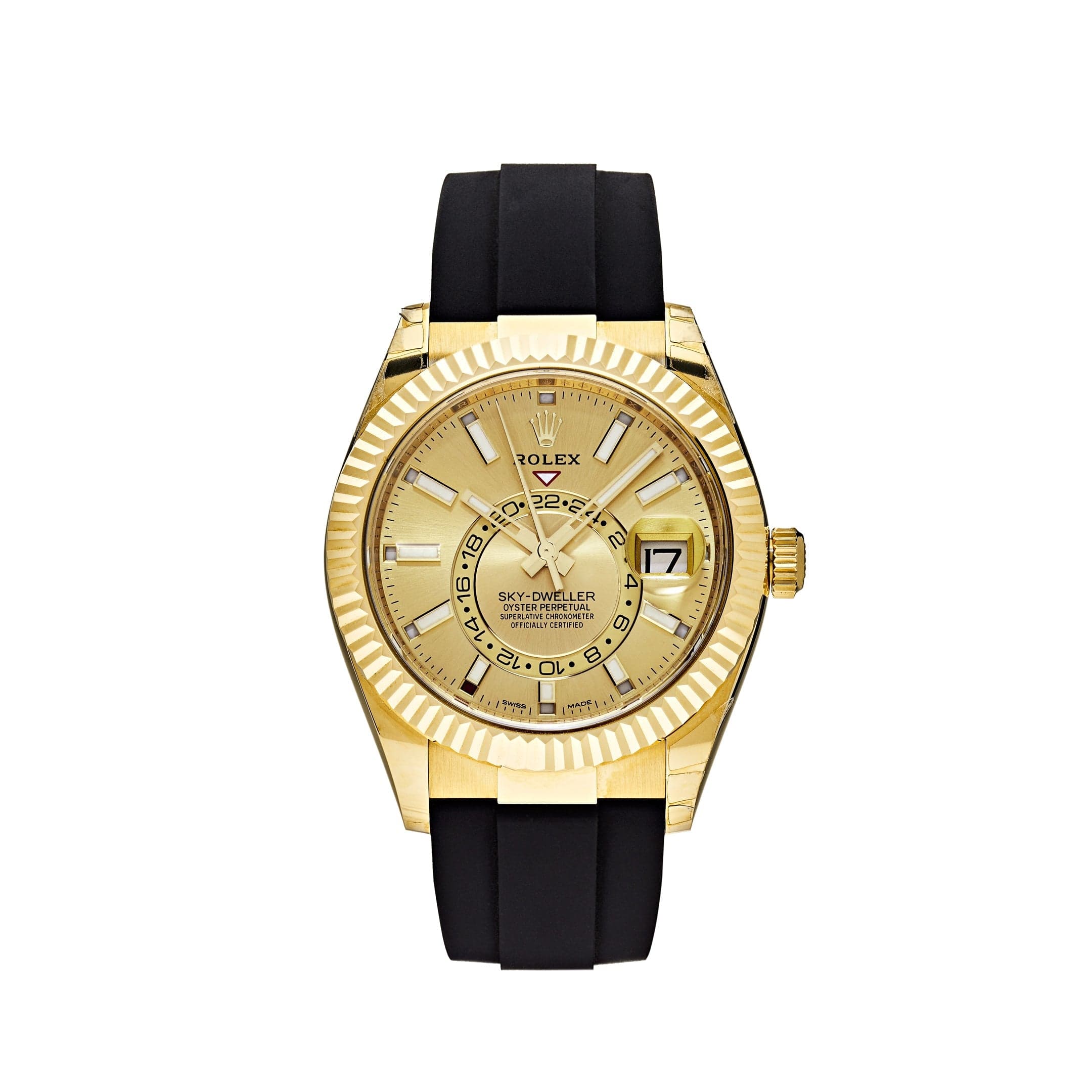 Rolex Sky Dweller 326238 Yellow Gold Champagne Dial Wrist Aficionado