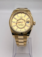 Luxury Watch Rolex Sky-Dweller Yellow Gold Champagne Dial 326938 Wrist Aficionado