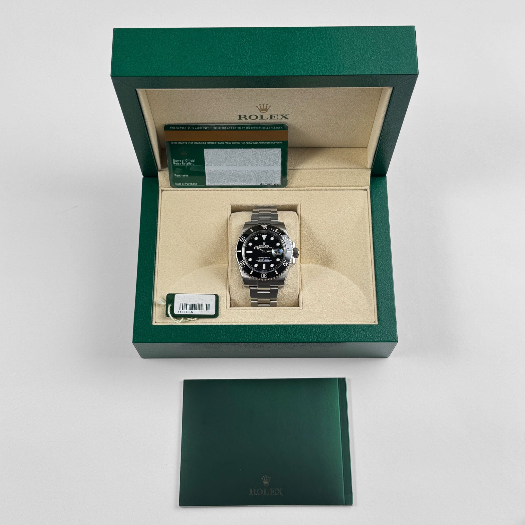 ROLEX 時計 ボックス コマ 116610LN Rolex Submariner Date 116610LN Stainless Steel Black Dial (2015