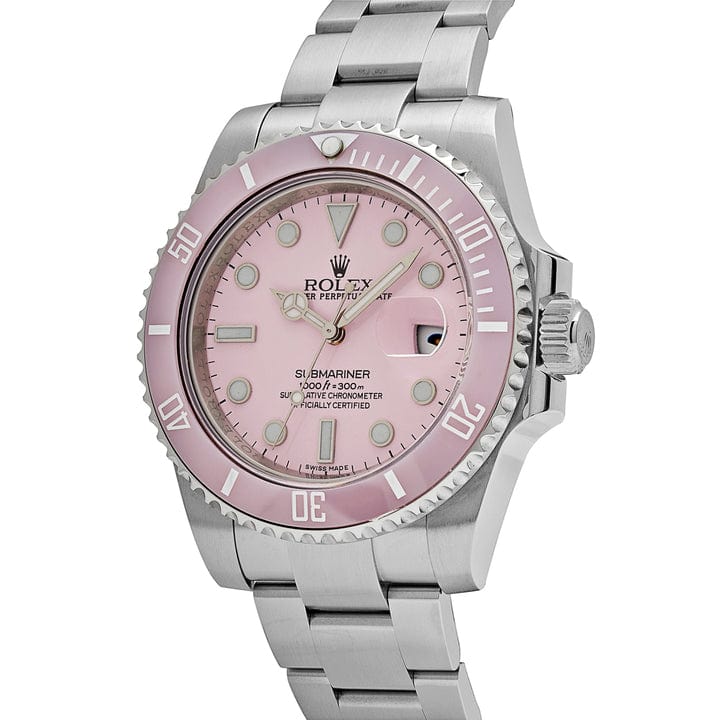 Rolex Submariner Date 116610LN Stainless Steel With Aftermarket Custom Made Pink Dial (2016)