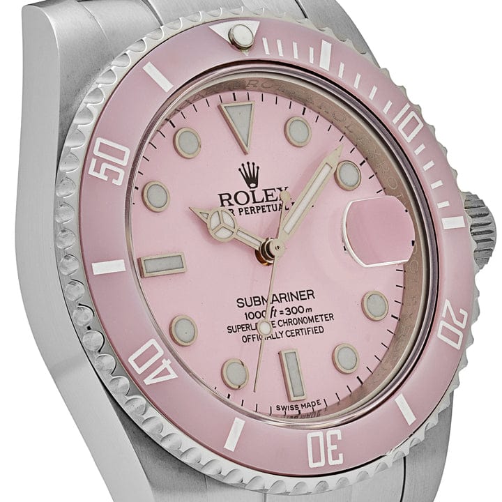 Rolex Submariner Date 116610LN Stainless Steel With Aftermarket Custom Made Pink Dial (2016)