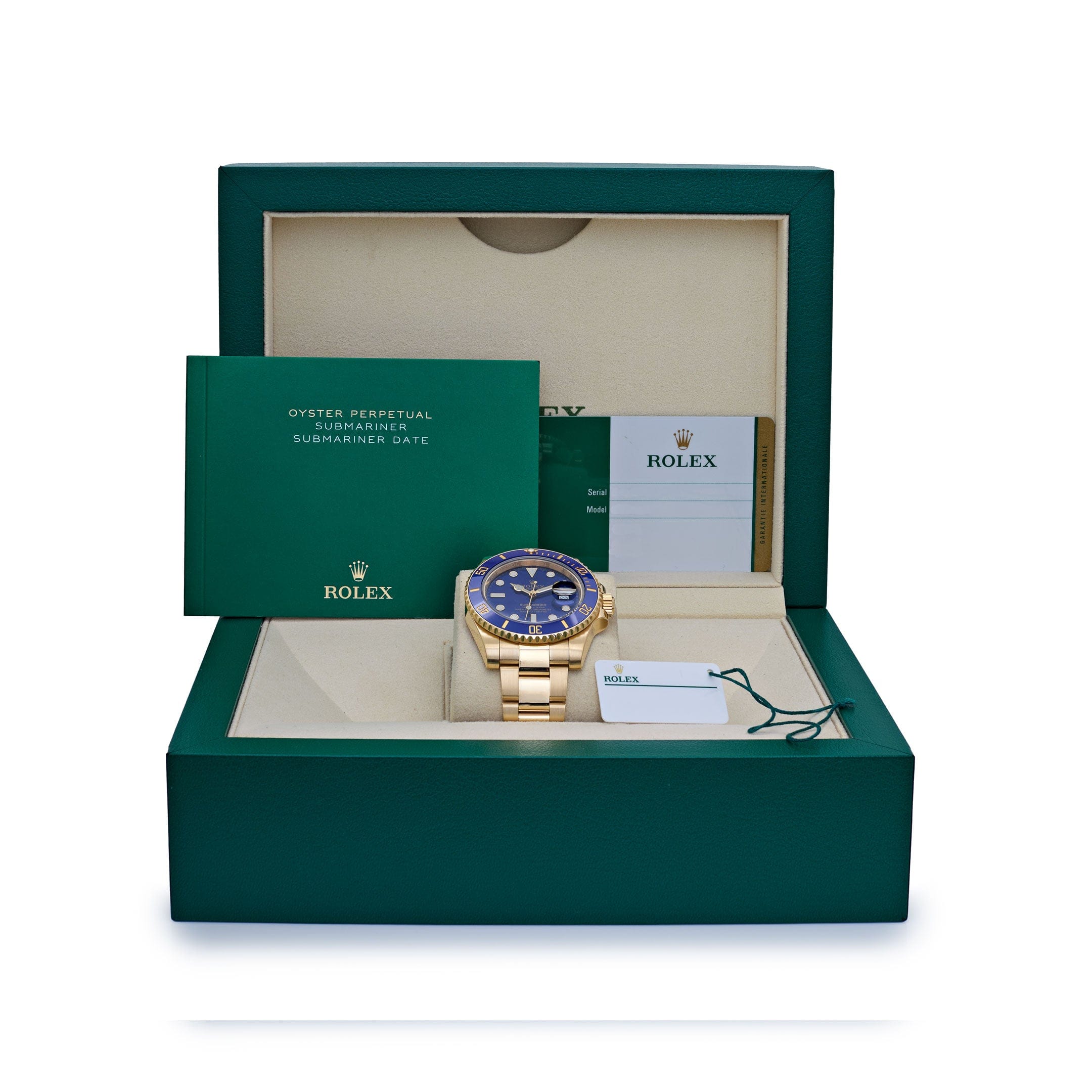 マリンブルー Rolex Submariner Date 116618LB Yellow Gold Blue Dial – Wrist