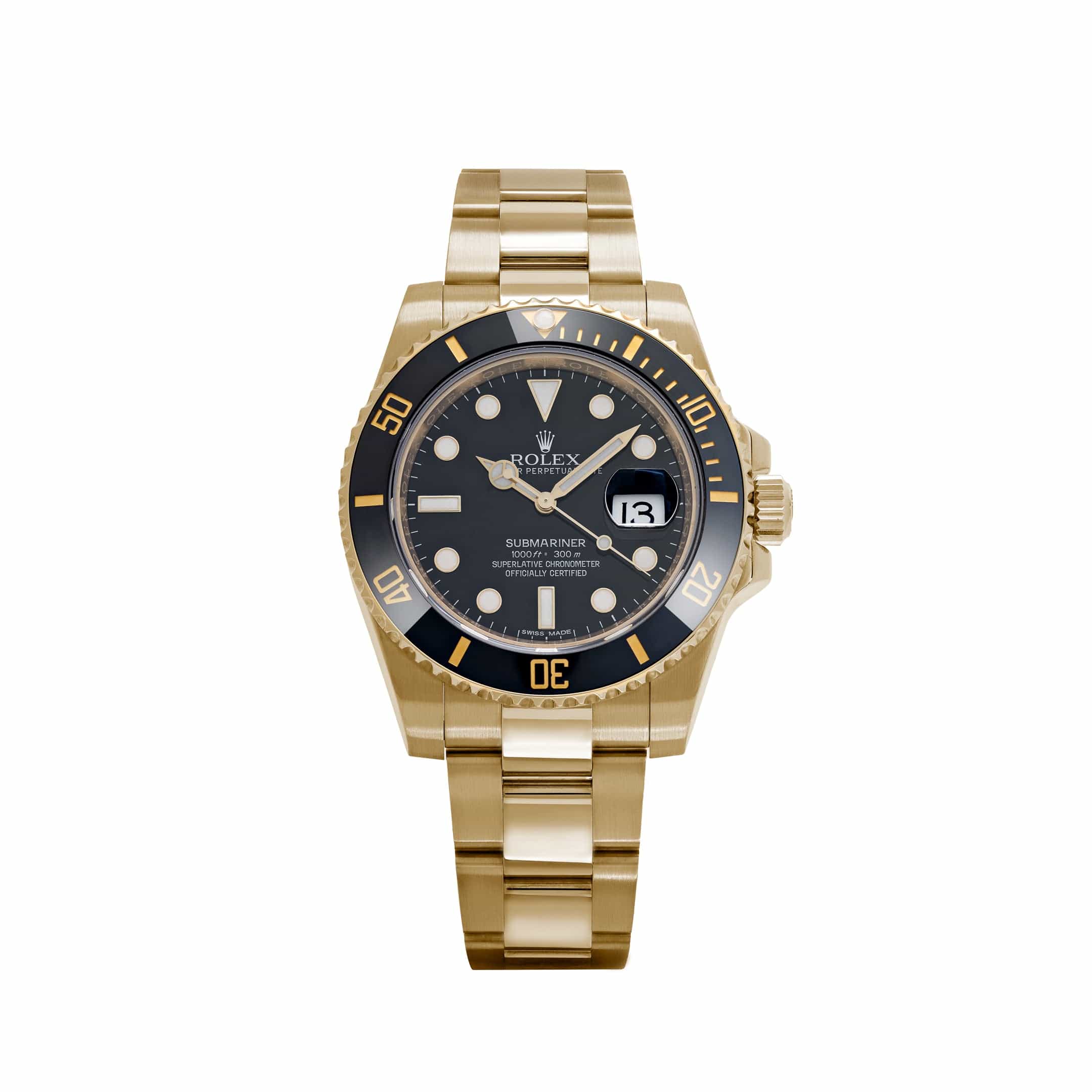 Rolex Submariner Date 116618LN Yellow Gold Black Dial (2015)