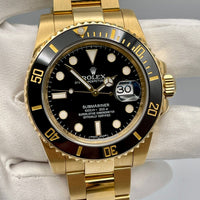 Thumbnail for Rolex Submariner Date 40 Yellow Gold Black Dial 116618LN wrist aficionado
