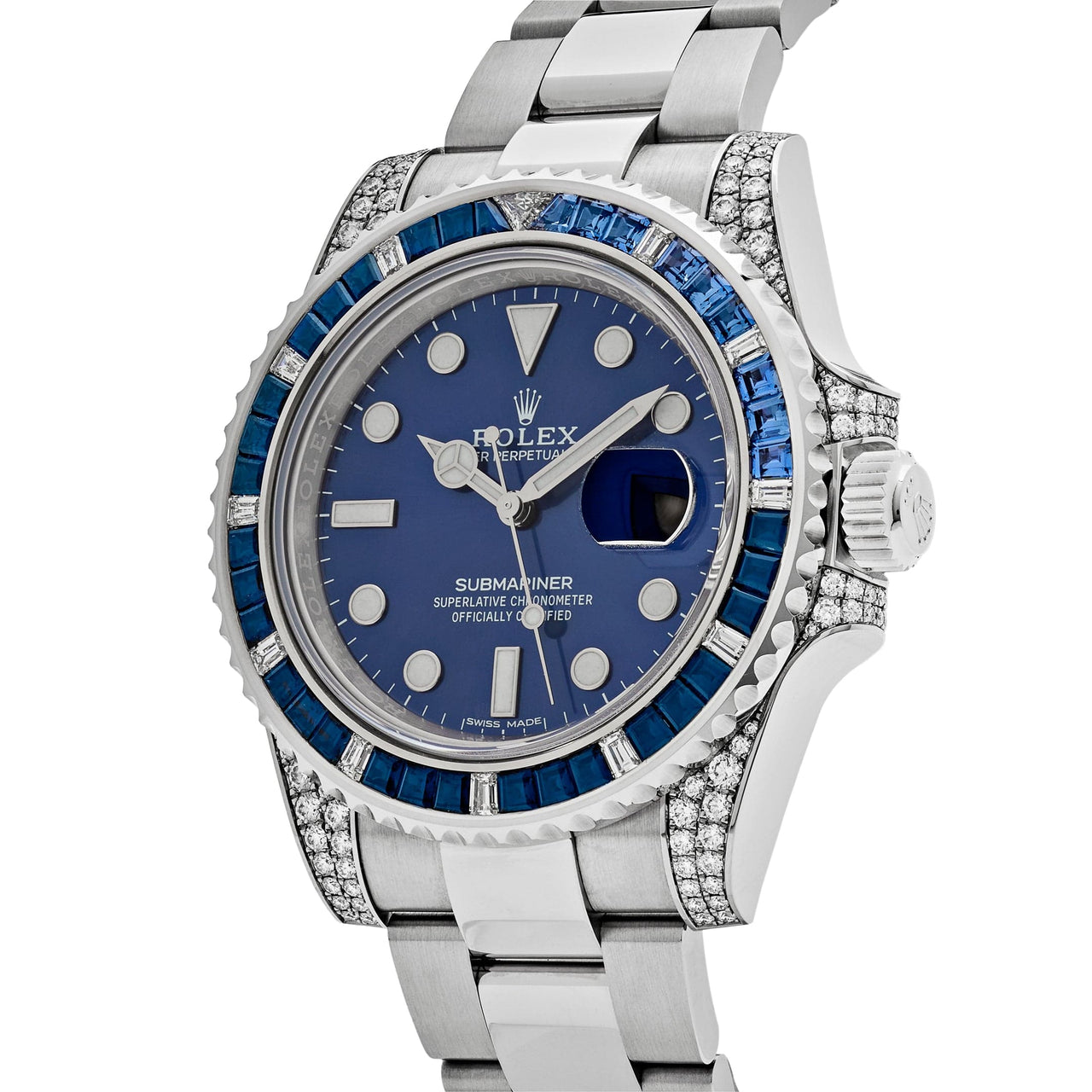 Rolex Submariner White Gold Oyster Sapphire and Diamond Bezel Blue Dial 116659SABR (2019)