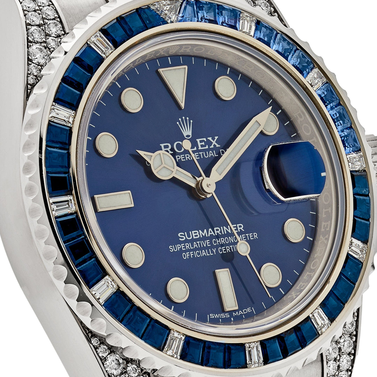 Rolex Submariner White Gold Oyster Sapphire and Diamond Bezel Blue Dial 116659SABR (2019)