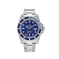 Thumbnail for Rolex Submariner White Gold Blue Sapphire & Diamond Dial & Bezel 116659SABR wrist aficionado