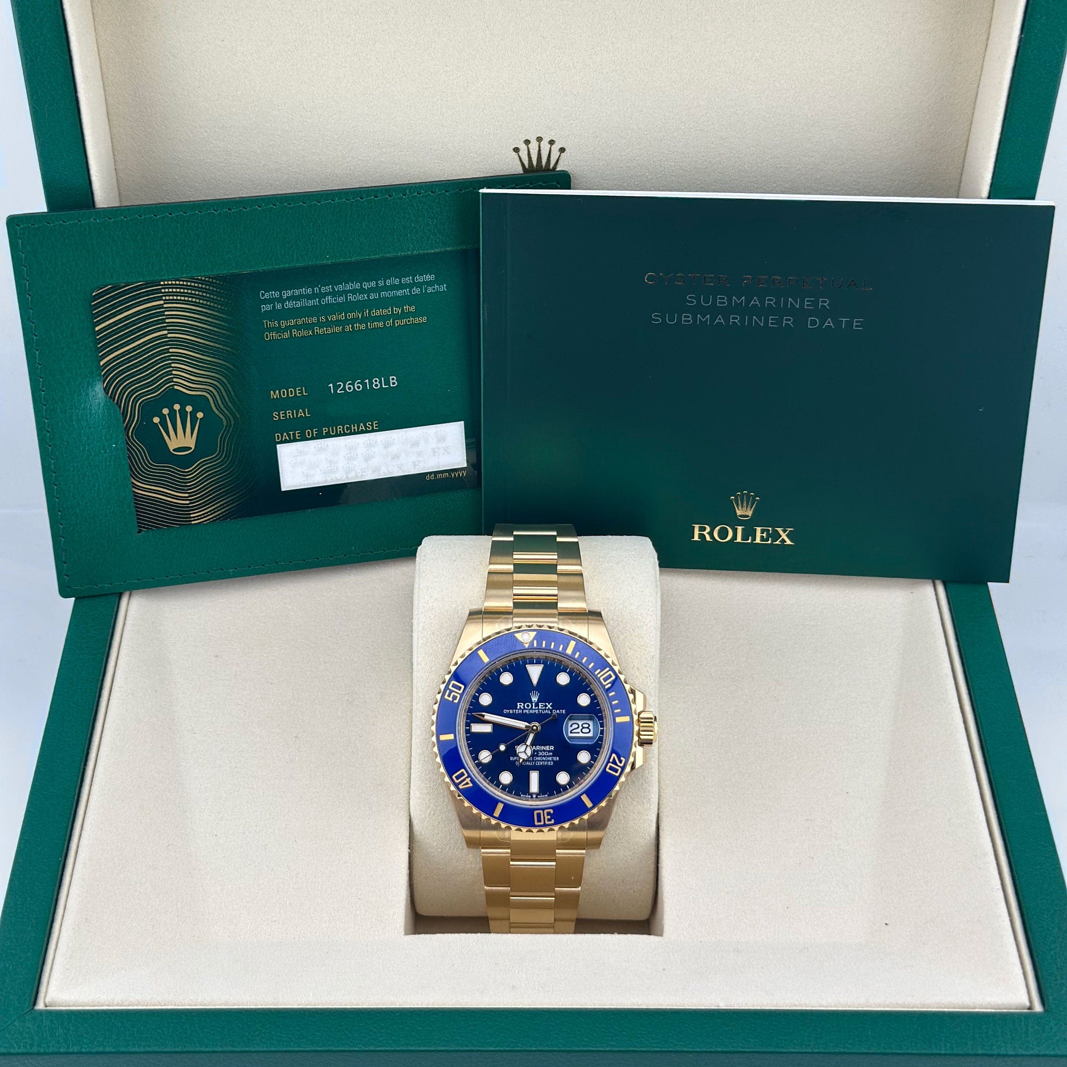 Rolex Submariner Date 126618LB Yellow Gold Blue Dial (2025)