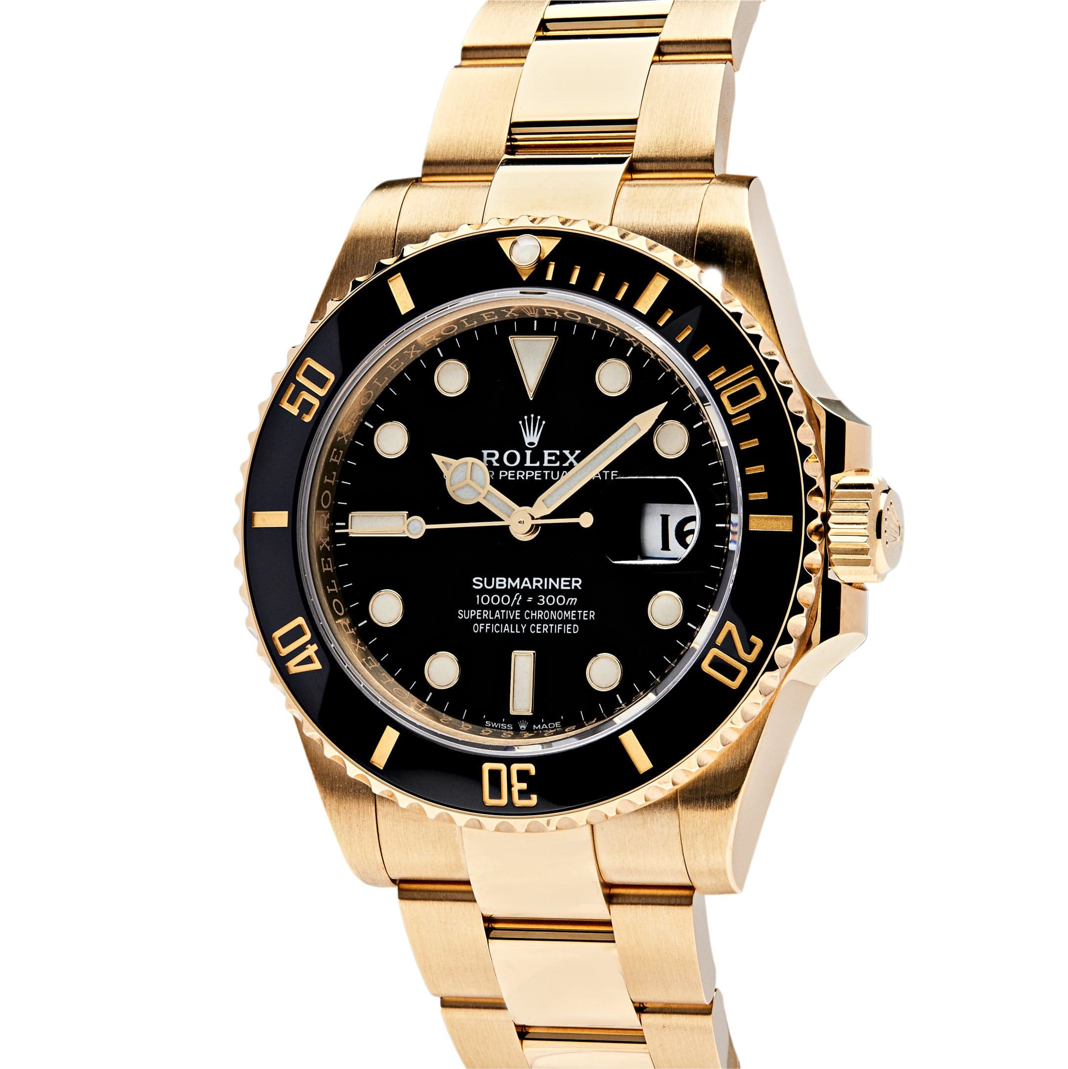 Luxury Watch Rolex Submariner Date Yellow Gold Black Dial 126618LN wrist aficionado