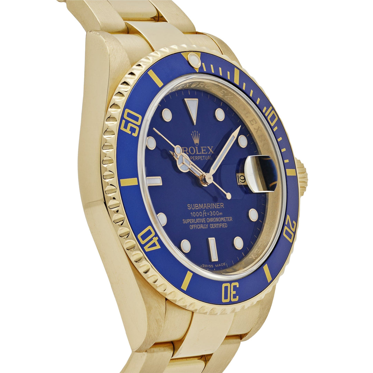 Rolex Submariner Date 16618LB Yellow Gold Blue Dial
