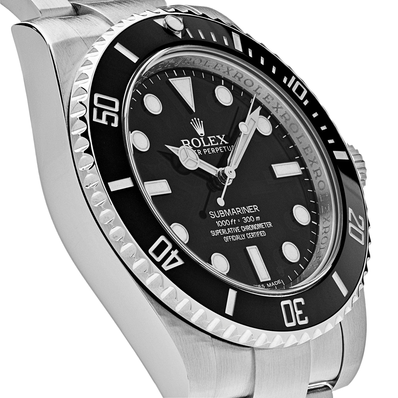 Rolex Submariner No-Date 40 Stainless Steel Black Dial 114060 (Draft 2013) wrist aficionado