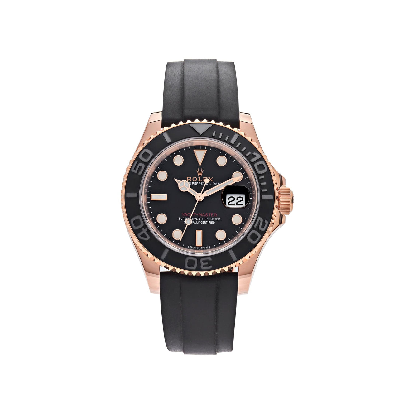 Luxury Watch Rolex Yacht Master 40 Rose Gold Black Dial 116655 (2017) wrist aficionado