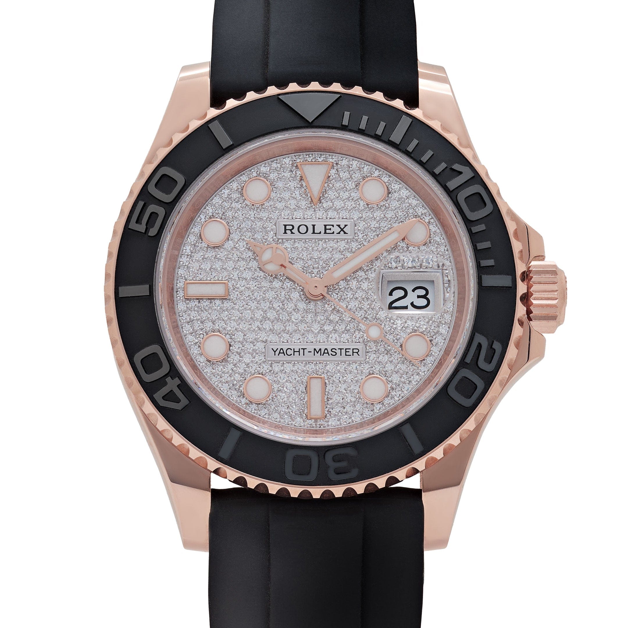 Rolex Yacht-Master 40 126655 Rose Gold Pave Diamond Dial (2023)