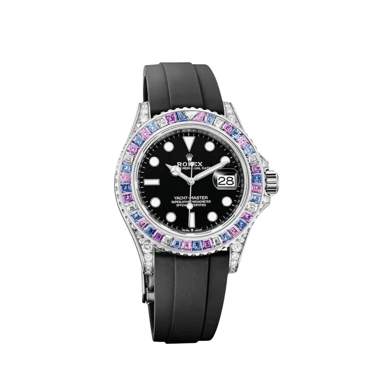 Rolex Yacht-Master 40 126679SABR 'Cotton Candy' White Gold Diamond Sapphires Bezel Black Dial (2023)