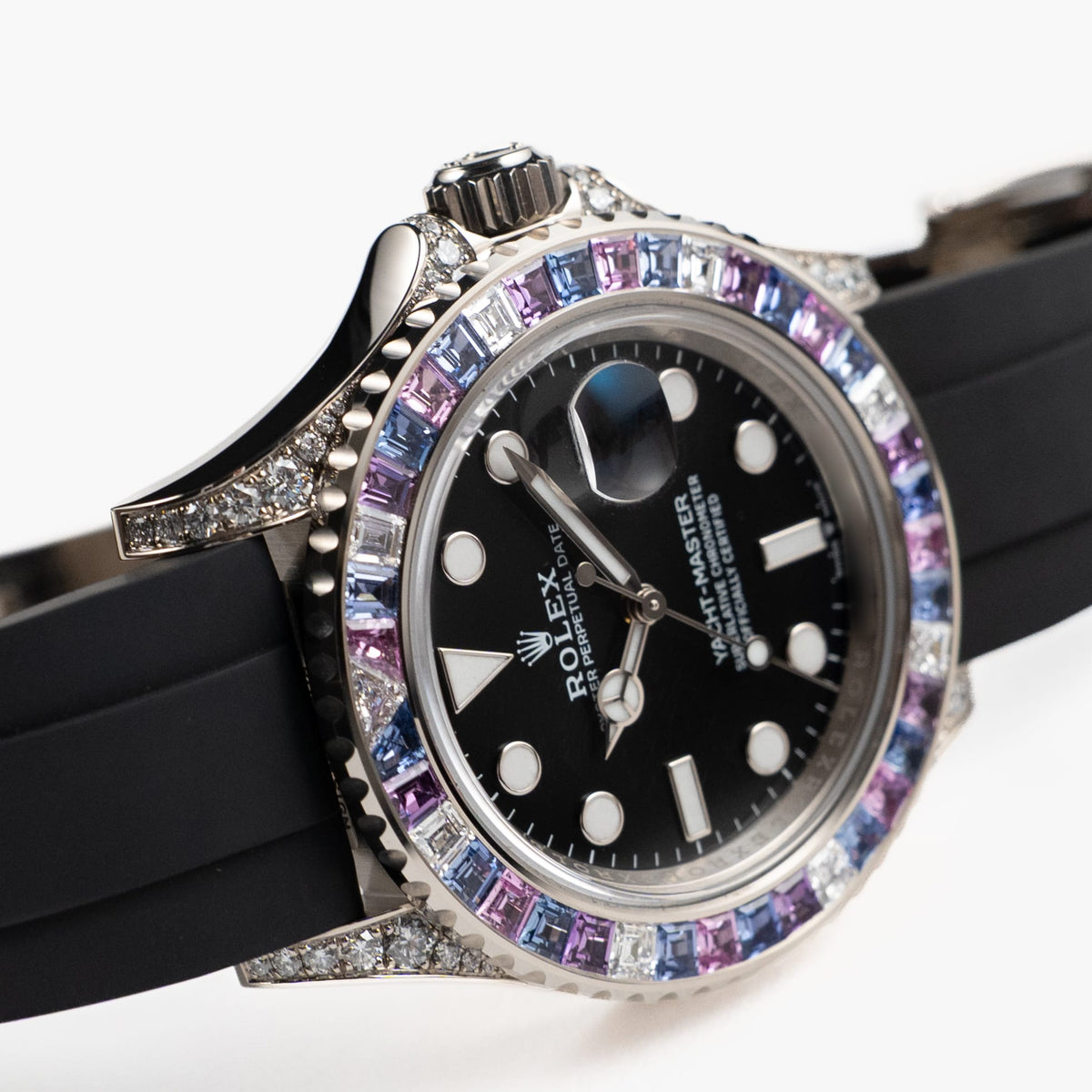 Rolex Yacht-Master 40 126679SABR 'Cotton Candy' White Gold Diamond Sapphires Bezel Black Dial (2023)