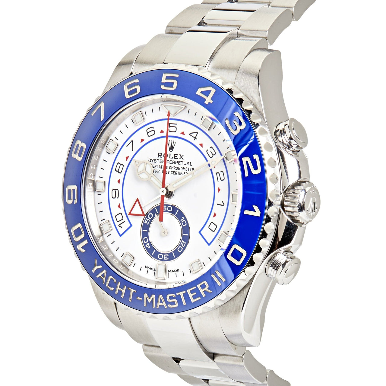 Luxury Watch Rolex Yacht-Master II Stainless Steel Mercedes Hand White Dial 116680 (2022) Wrist Aficionado