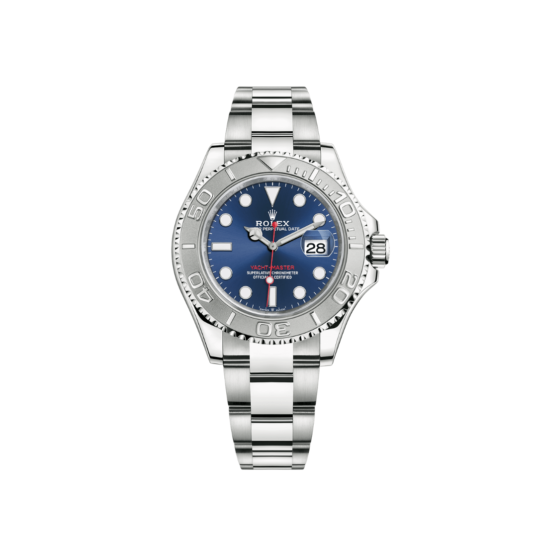 Rolex Yacht-Master Stainless Steel Platinum Blue Dial 116622 wrist aficionado