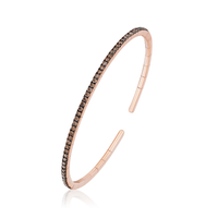 Thumbnail for Bracelets Rose Gold & Chocolate Diamond Bangle Wrist Aficionado