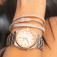 Thumbnail for Bracelets Rose Gold Diamond Cuban Link Cuff Wrist Aficionado