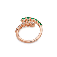 Thumbnail for Rose Gold Diamond & Emerald Coil Ring