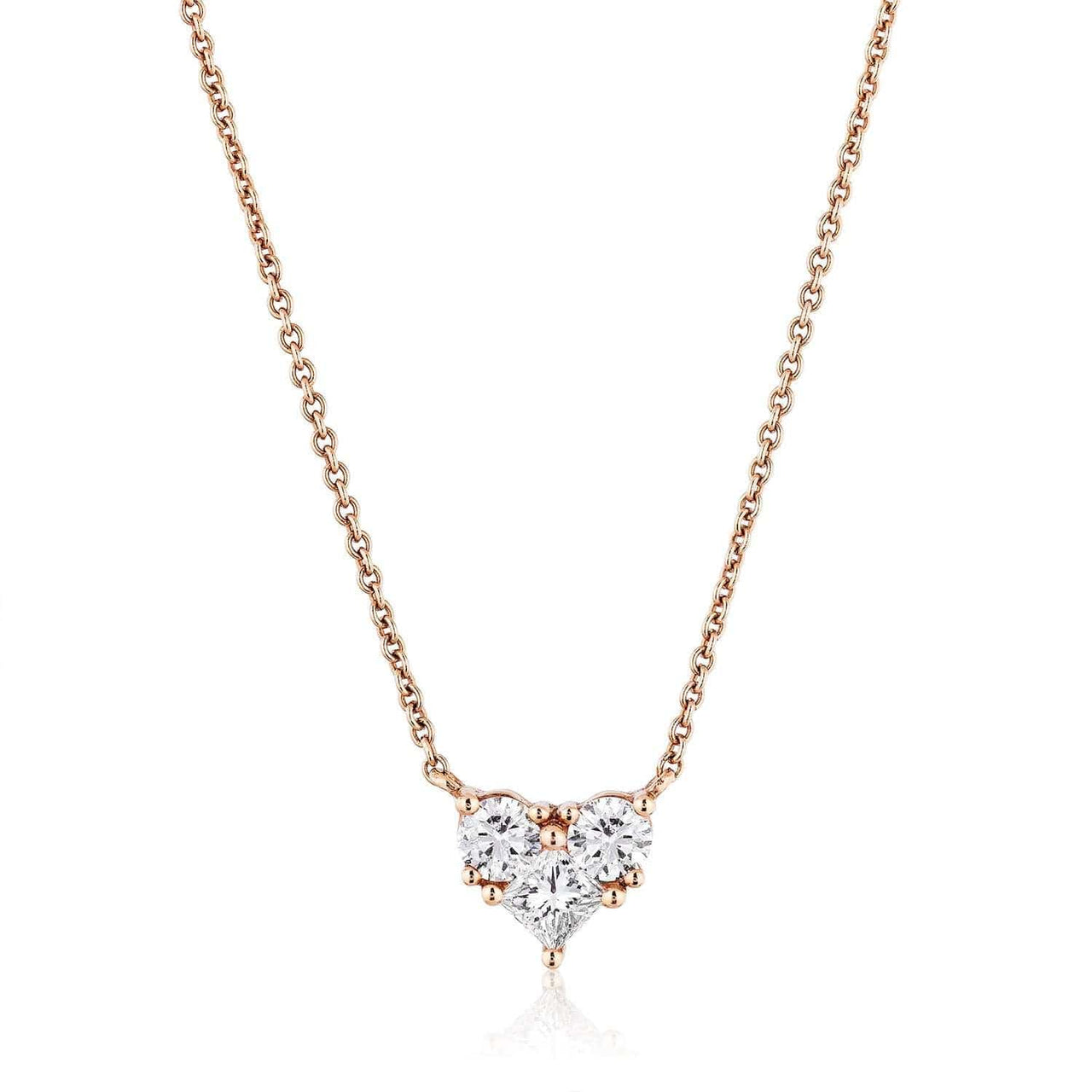 Necklace Rose Gold & Diamond Heart Necklace Wrist Aficionado