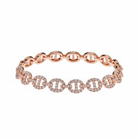 Thumbnail for Rose Gold Diamond Large Link Bracelet Wrist Aficionado