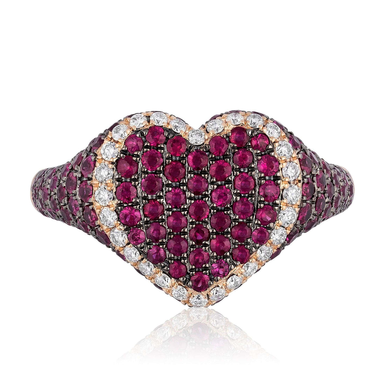 Rose Gold Diamond and Ruby Heart Ring – Wrist Aficionado