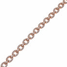 Rose Gold Diamond Small Link Bracelet Wrist Aficionado