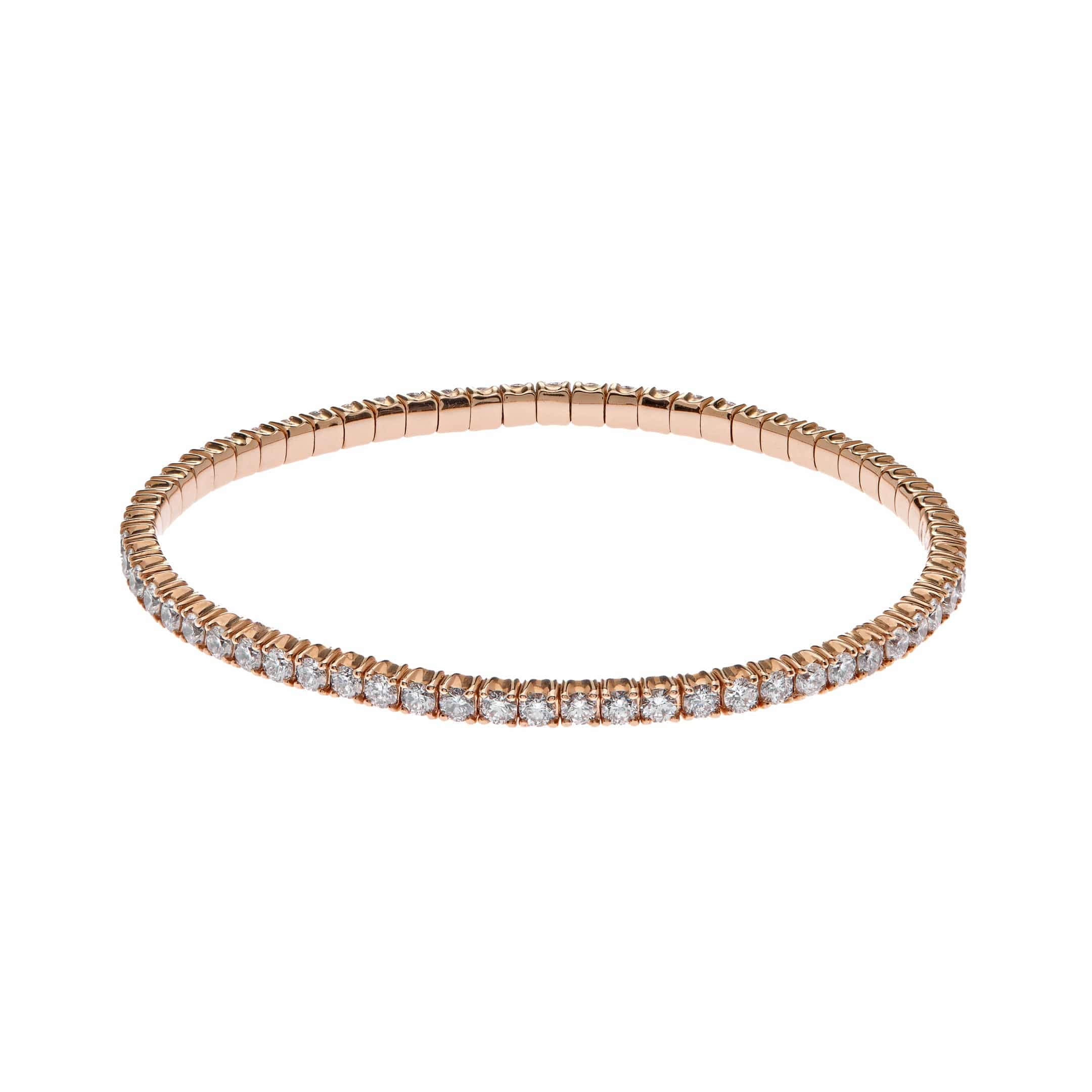 Rose Gold Diamond Stretch Bracelet Wrist Aficionado