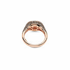 Rings Rose Gold Pave Set Two Tone Diamond Signet Ring Wrist Aficionado